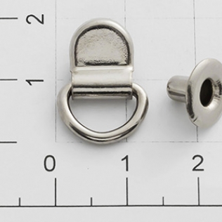 Клепка с кольцом для шуровки 8 мм никель