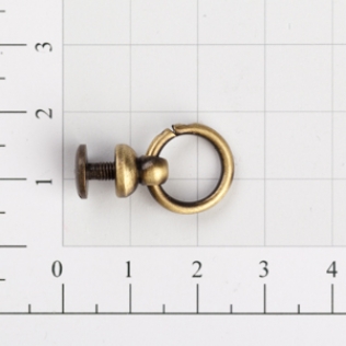 Кнопка кобурная с кольцом 10 мм антик светлый