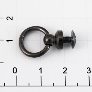 Кнопка кобурная с кольцом 10 мм оружейный металл