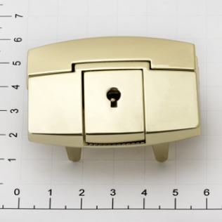 Замок для портфеля и дипломата с ключом 54 мм золото