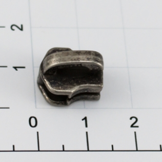 Слайдер для металлической молнии Т-5 5 мм серебро черное (античное)