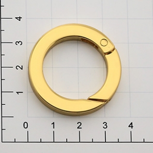 Кольцо карабин 25 мм золото