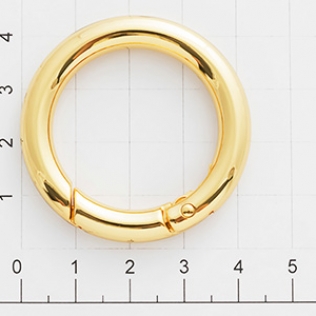 Кольцо карабин 30 мм золото