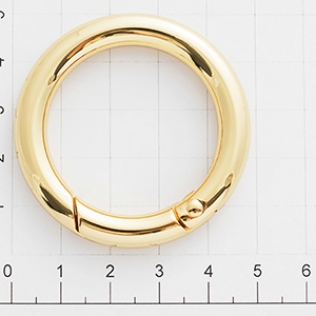 Кольцо карабин 35 мм золото