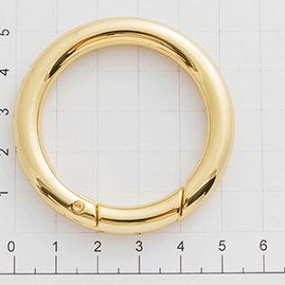 Кольцо карабин 40 мм золото