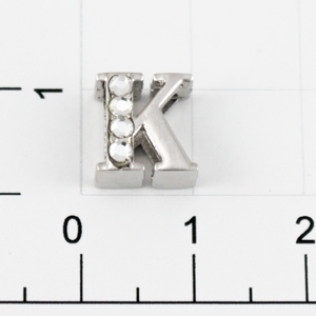 Буквы для наборных браслетов «K» 10 мм никель