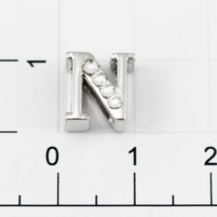 Буквы для наборных браслетов «N» 10 мм никель