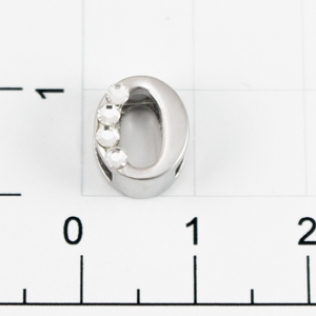 Буквы для наборных браслетов «O» 10 мм никель