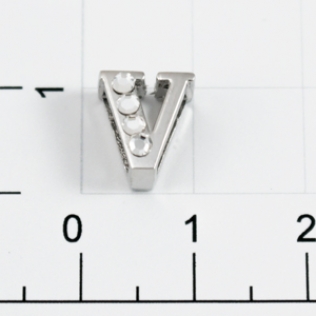 Буквы для наборных браслетов «V» 10 мм никель