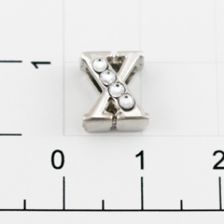 Буквы для наборных браслетов «X» 10 мм никель
