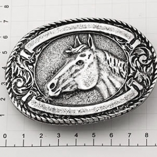 Пряжка для ремня 40 мм серебро черное (античное)