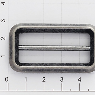 Шлевка - рамка регулятор 40 мм серебро черное (античное)