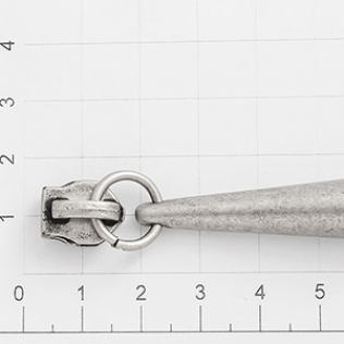 Бегунок для спиральной молнии Т-7 7 мм серебро черное (античное)