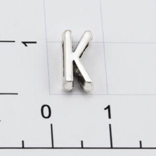 Буквы для наборных браслетов «K» 10 мм никель