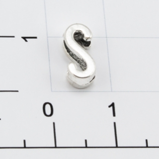 Буквы для наборных браслетов «S» 10 мм никель