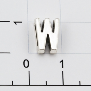 Буквы для наборных браслетов «W» 10 мм никель