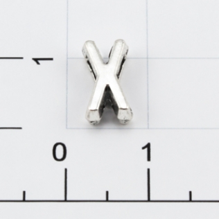 Буквы для наборных браслетов «X» 10 мм никель