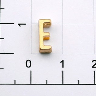 Буквы для наборных браслетов «E» 10 мм золото