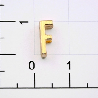 Буквы для наборных браслетов «F» 10 мм золото