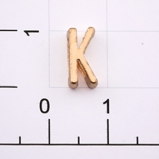Буквы для наборных браслетов «K» 10 мм золото