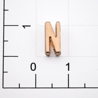 Буквы для наборных браслетов «N» 10 мм золото