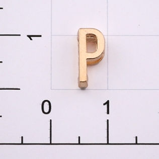 Буквы для наборных браслетов «P» 10 мм золото