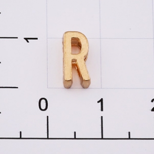 Буквы для наборных браслетов «R» 10 мм золото