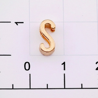 Буквы для наборных браслетов «S» 10 мм золото