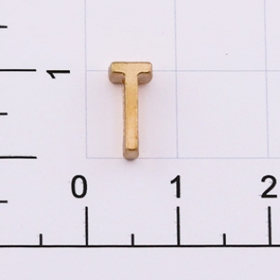 Буквы для наборных браслетов «T» 10 мм золото