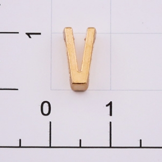 Буквы для наборных браслетов «V» 10 мм золото