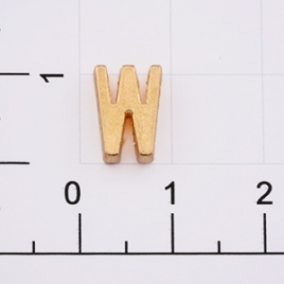 Буквы для наборных браслетов «W» 10 мм золото