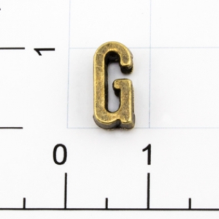 Буквы для наборных браслетов «G» 10 мм антик