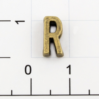 Буквы для наборных браслетов «R» 10 мм антик