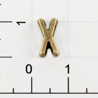 Буквы для наборных браслетов «X» 10 мм антик