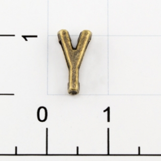 Буквы для наборных браслетов «Y» 10 мм антик