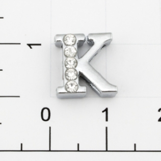 Буквы для наборных браслетов «K» 12 мм никель