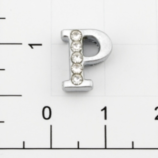 Буквы для наборных браслетов «P» 12 мм никель