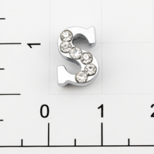 Буквы для наборных браслетов «S» 12 мм никель