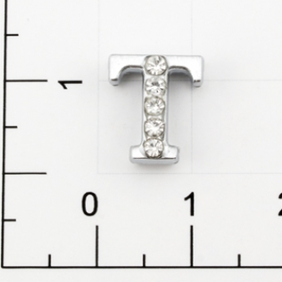 Буквы для наборных браслетов «T» 12 мм никель