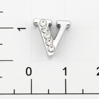 Буквы для наборных браслетов «V» 12 мм никель