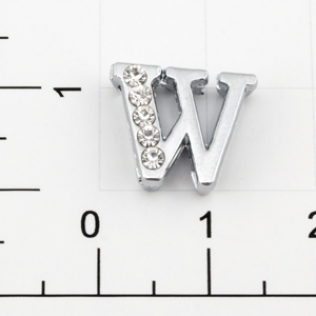 Буквы для наборных браслетов «W» 12 мм никель