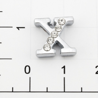 Буквы для наборных браслетов «X» 12 мм никель