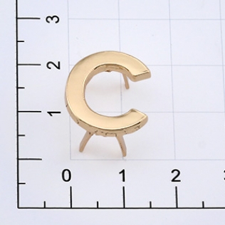 Буквы для наборных браслетов «C» 17 мм золото