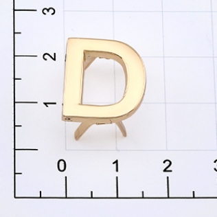 Буквы для наборных браслетов «D» 16 мм золото