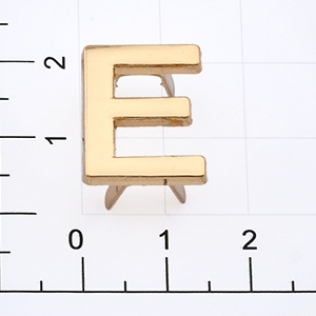 Буквы для наборных браслетов «E» 16 мм золото