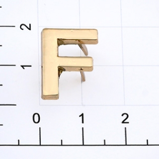 Буквы для наборных браслетов «F» 17 мм золото