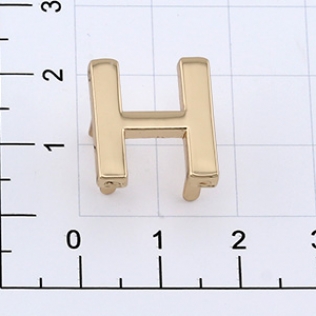 Буквы для наборных браслетов «H» 17 мм золото