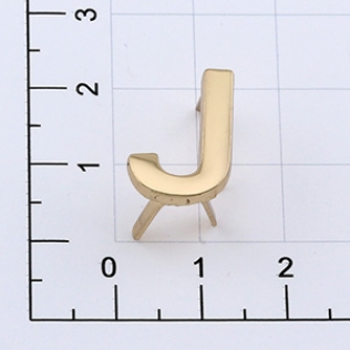 Буквы для наборных браслетов «J» 17 мм золото