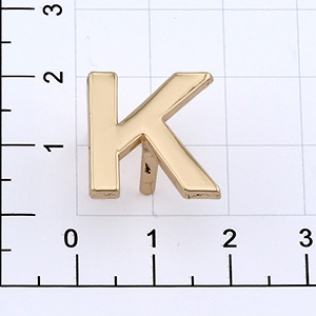 Буквы для наборных браслетов «K» 16 мм золото