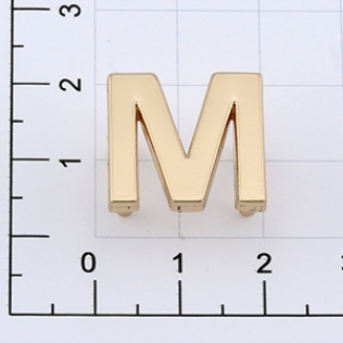 Буквы для наборных браслетов «M» 18 мм золото